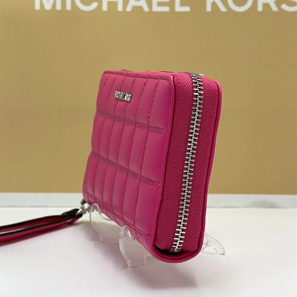MICHAEL KORS Continental Wristlet Phone Case Wallet Dragonfruit   NWT
